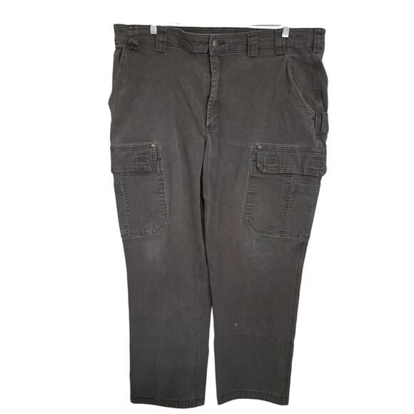 Duluth Trading Flex Fire Hose Pants Mens Sz 44x34 Brown Cargo Pockets Utility - Picture 1 of 11